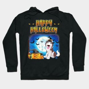 Happy Halloween Pumpkin Husky Dog Witch Cute Hat Hoodie